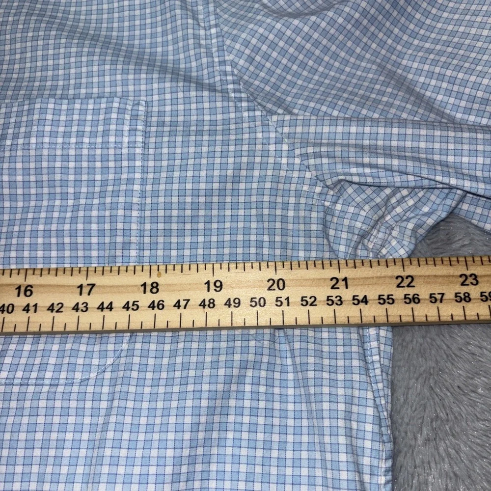 Vineyard Vines Performance Slim Fit Murray Shirt Lg White Blue Check Plaid - Picture 5 of 7